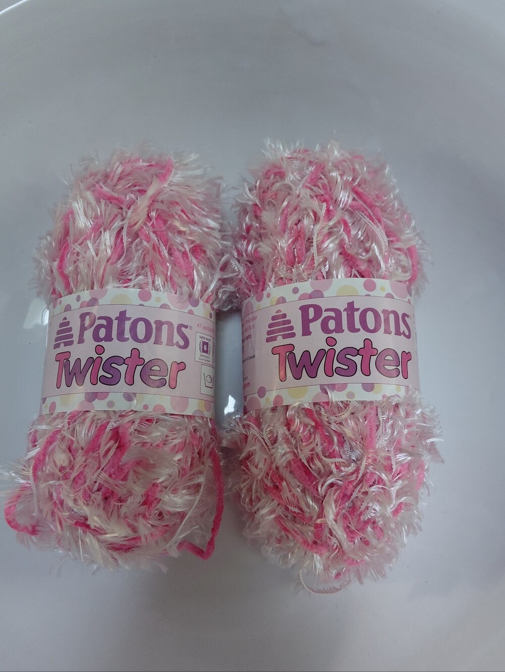Paton Twister Raspberry Twist Bulky Novelty/ Eyelash Yarn 2 Skein Discontinued
